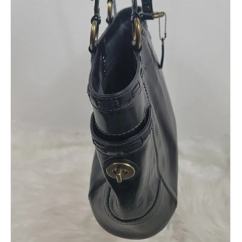 COACH Black Patent Leather Tote F0773-11500 - Picture 4 of 8